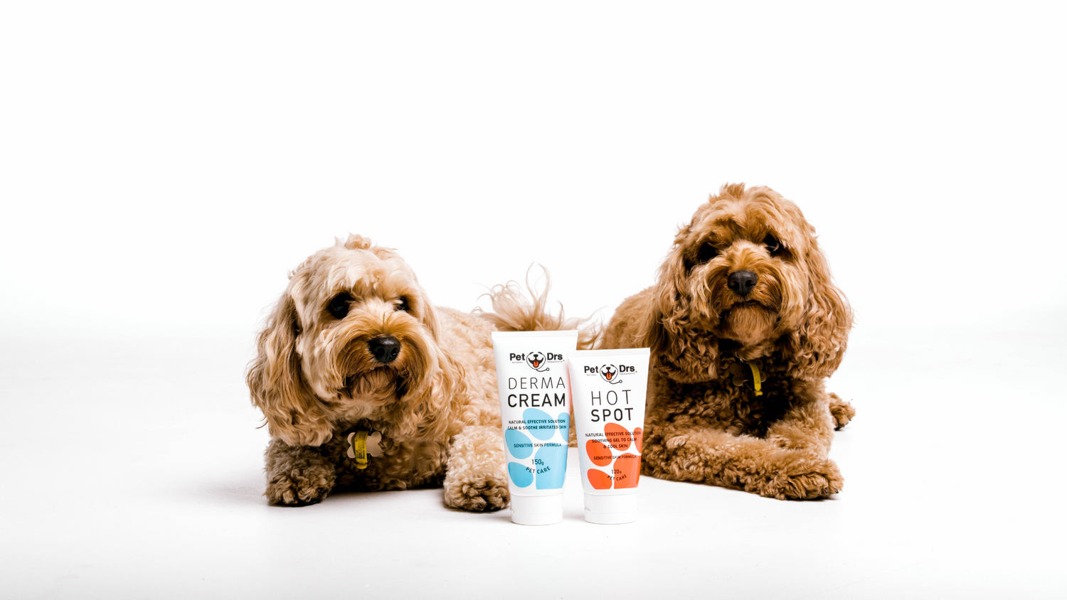 dogs with natural dog products for skin health